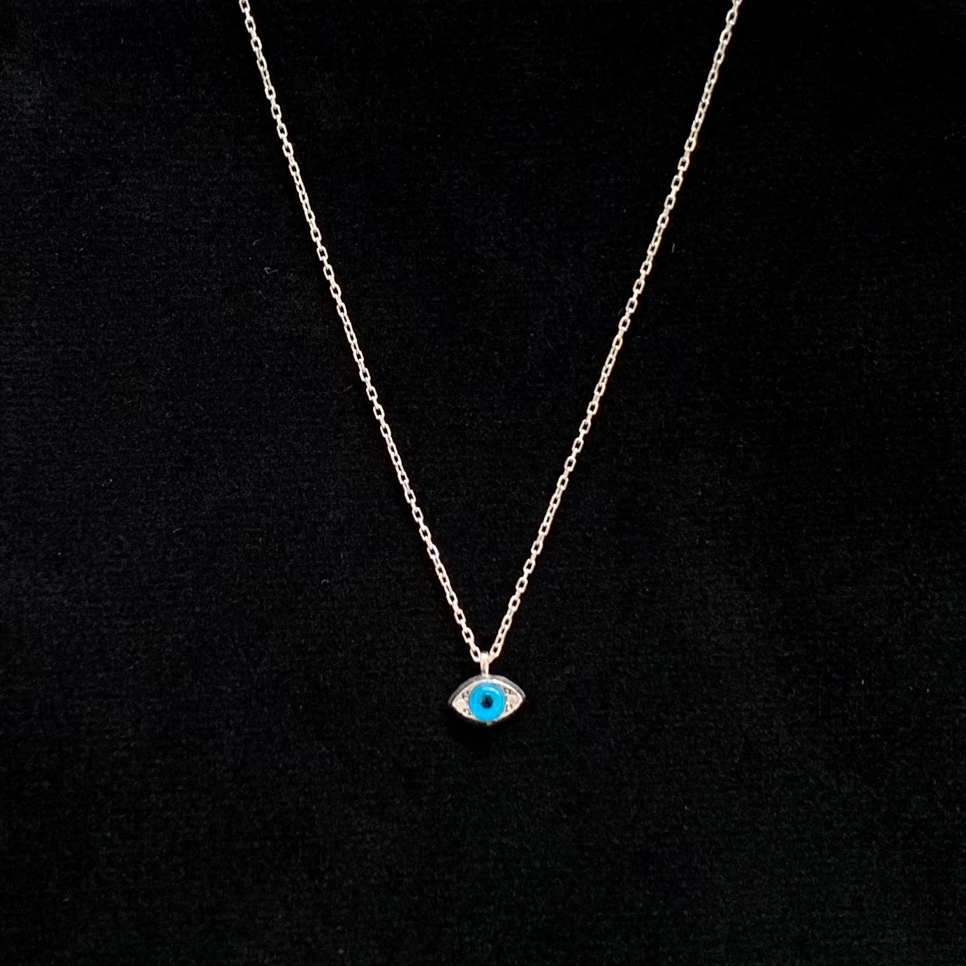 Mini Evil Eye Sterling Silver Necklace