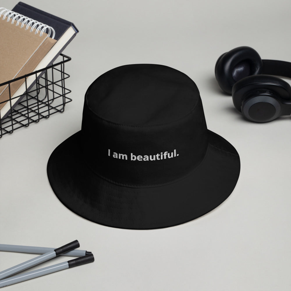 I am beautiful. Unisex Affirmation Bucket Hat