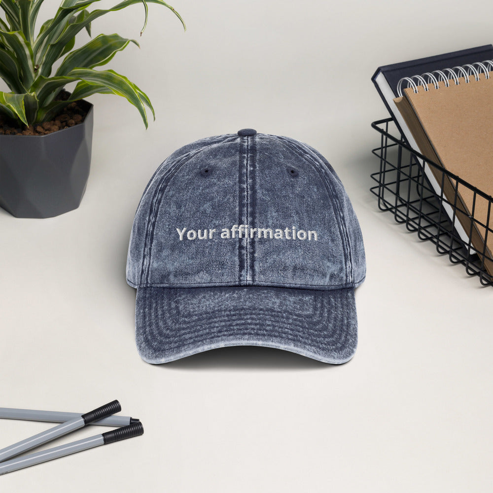 Create Your Affirmation. Unisex Affirmation Vintage Cap